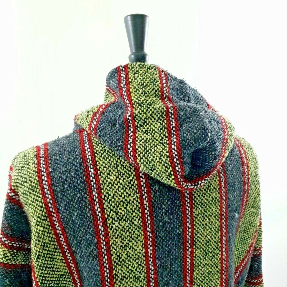 Mexican Baja Hoodie Mens XL Jumper Festival Hippie Boho Holiday Artesanias Vega - Picture 9 of 10